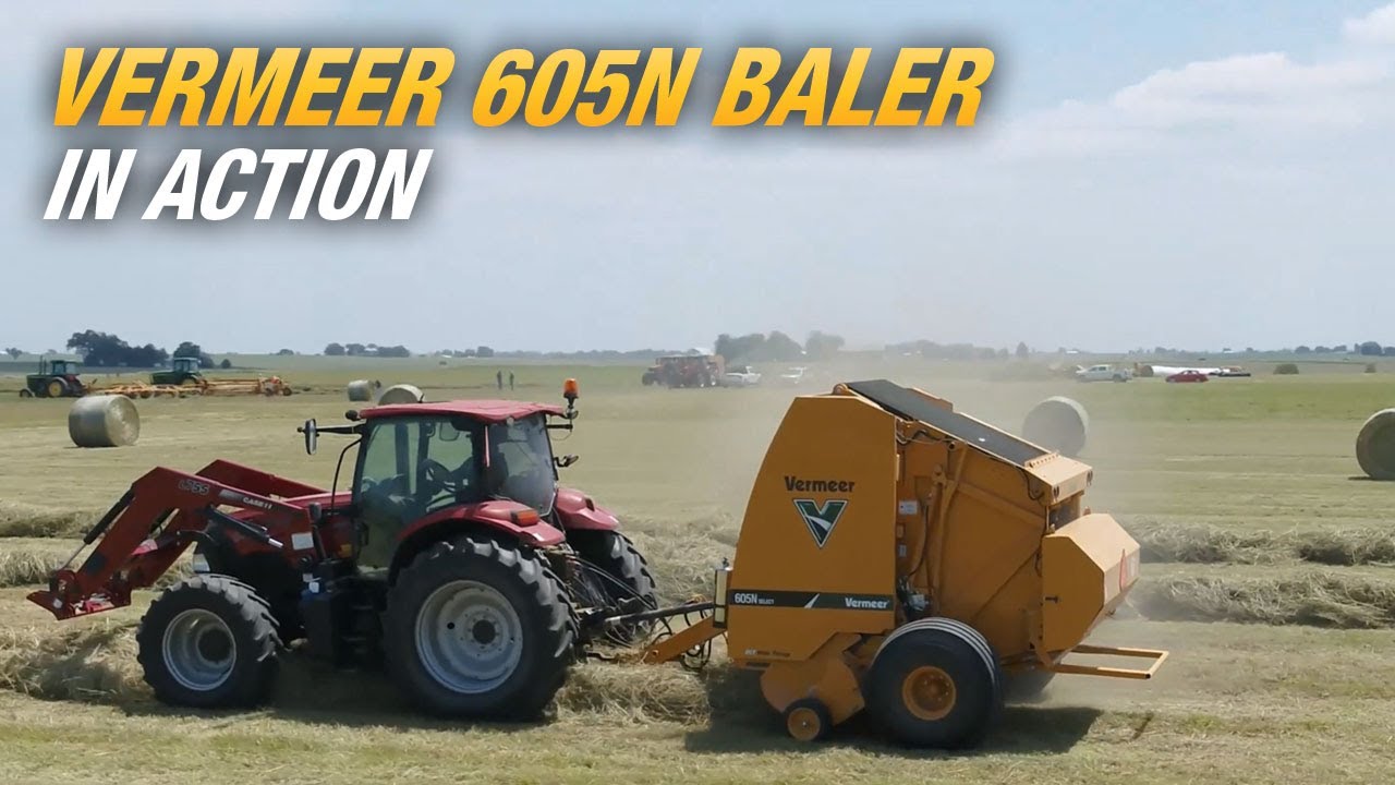 The Vermeer 605N baler in action