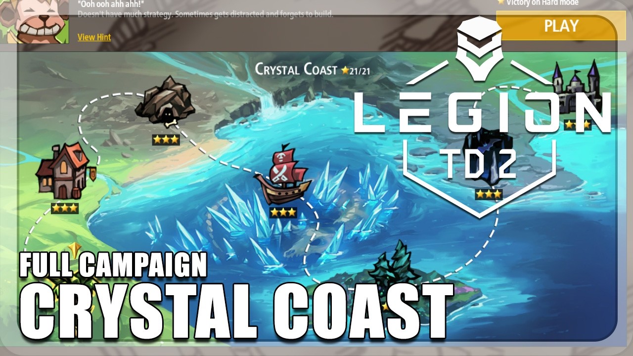 Legion TD 2 - Full Crystal Coast Campaign [Hard, 3 Stars]
