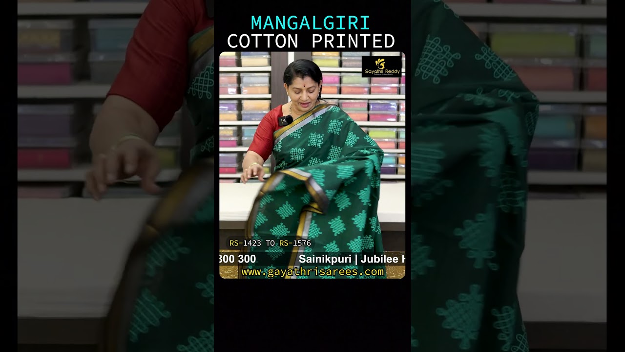 MANGALGIRI COTTON PRINTED SAREES | #GayathriReddy |