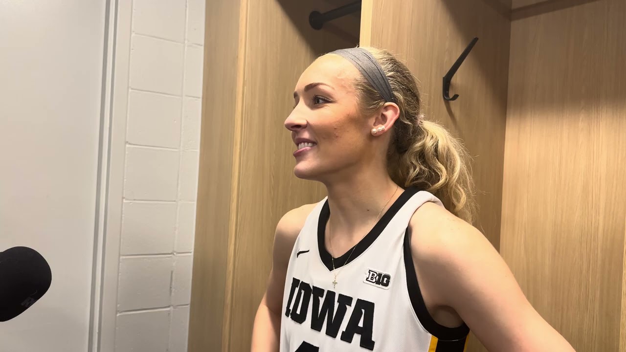 Kylie Feuerbach post game versus Illinois in the 2026 Big Ten Tournament