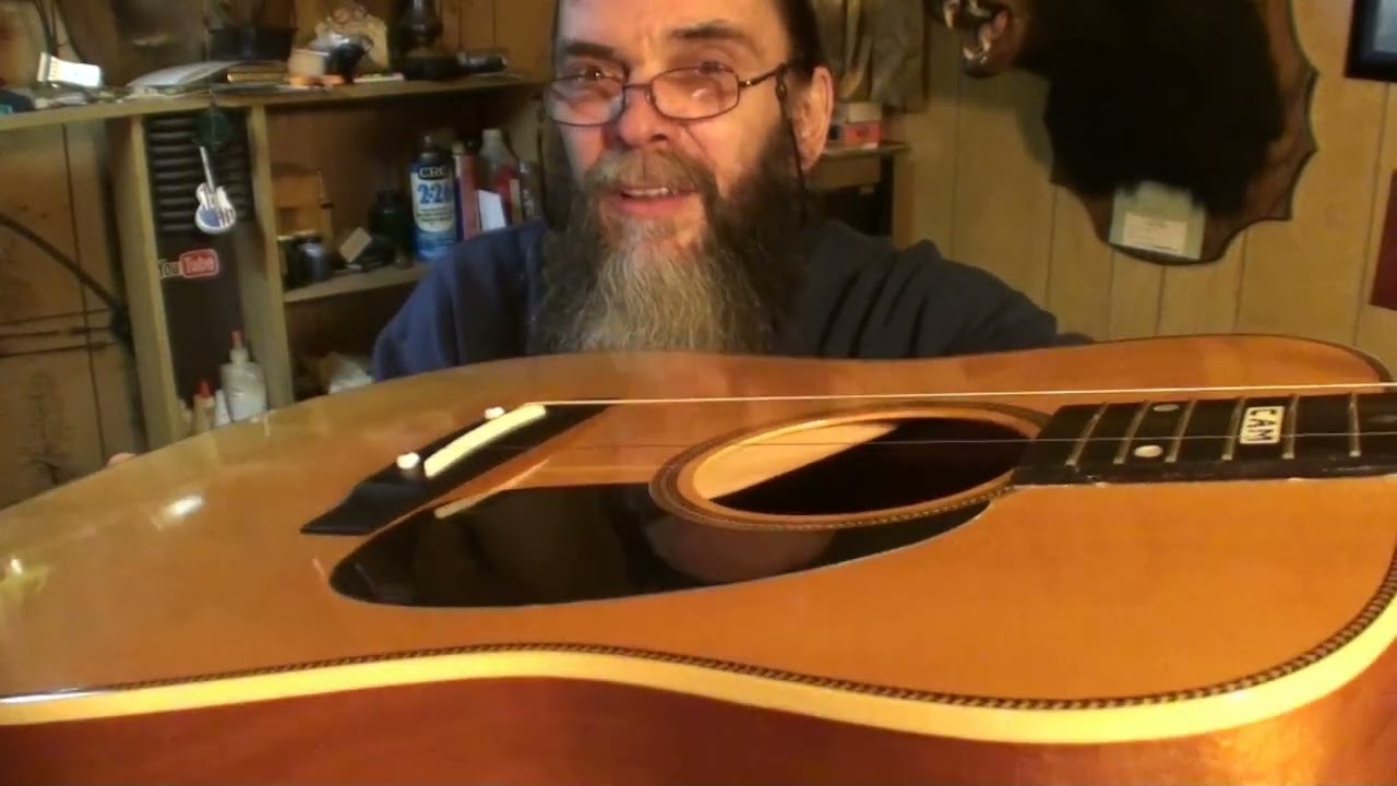 Echowebb acoustic guitar making a bone saddle