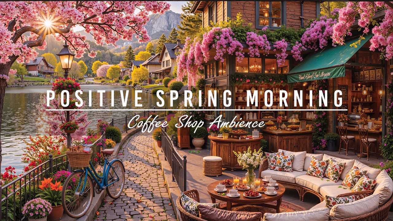 Tranquil March Jazz Music & Cozy Coffee Shop Ambience🌸Positive Spring Morning for Working, Good Mood