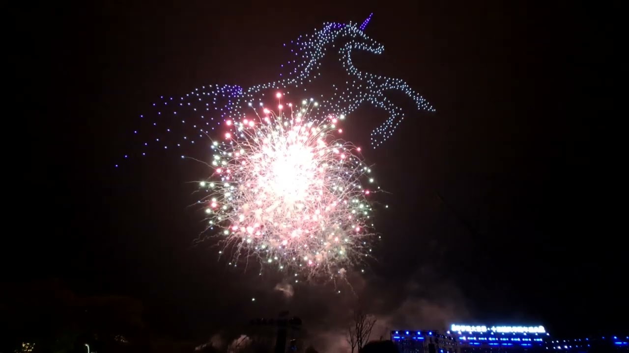 NYE Countdown with Drone & Fireworks Show at Jiangsu Garden Expo (江苏园博园) in Nanjing (南京), China