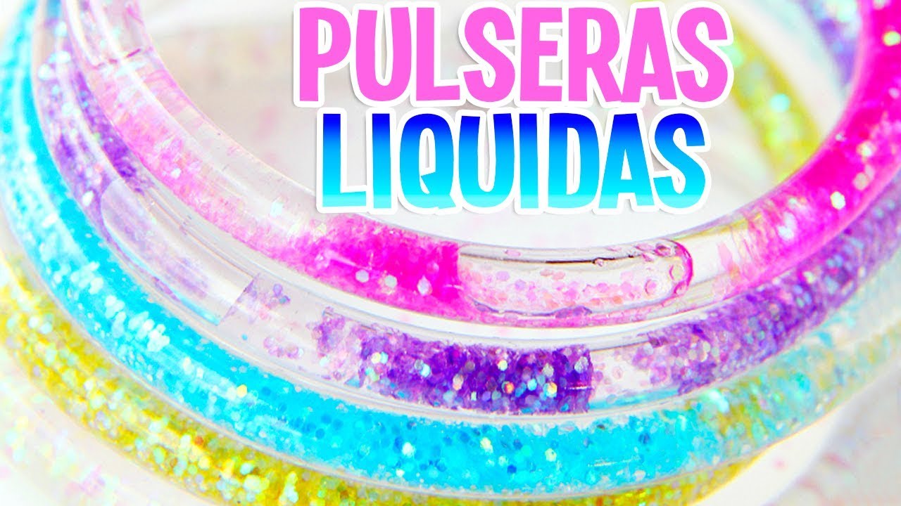 Como hacer pulseras de lava liquidas con agua y glitter - Tutoriales Belen