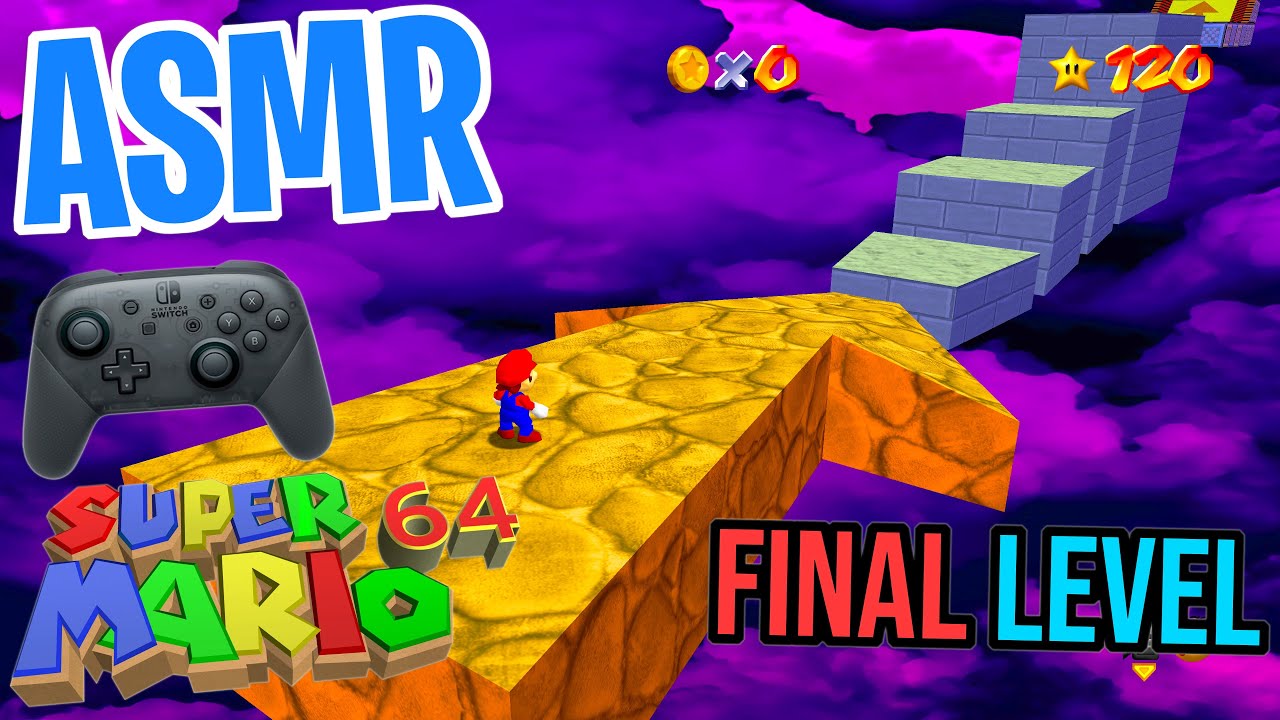 ASMR Gaming Super Mario 64 Final Level 😴 Relaxing Gum Chewing 🎮🎧 Nintendo Switch Controller Sounds 💤