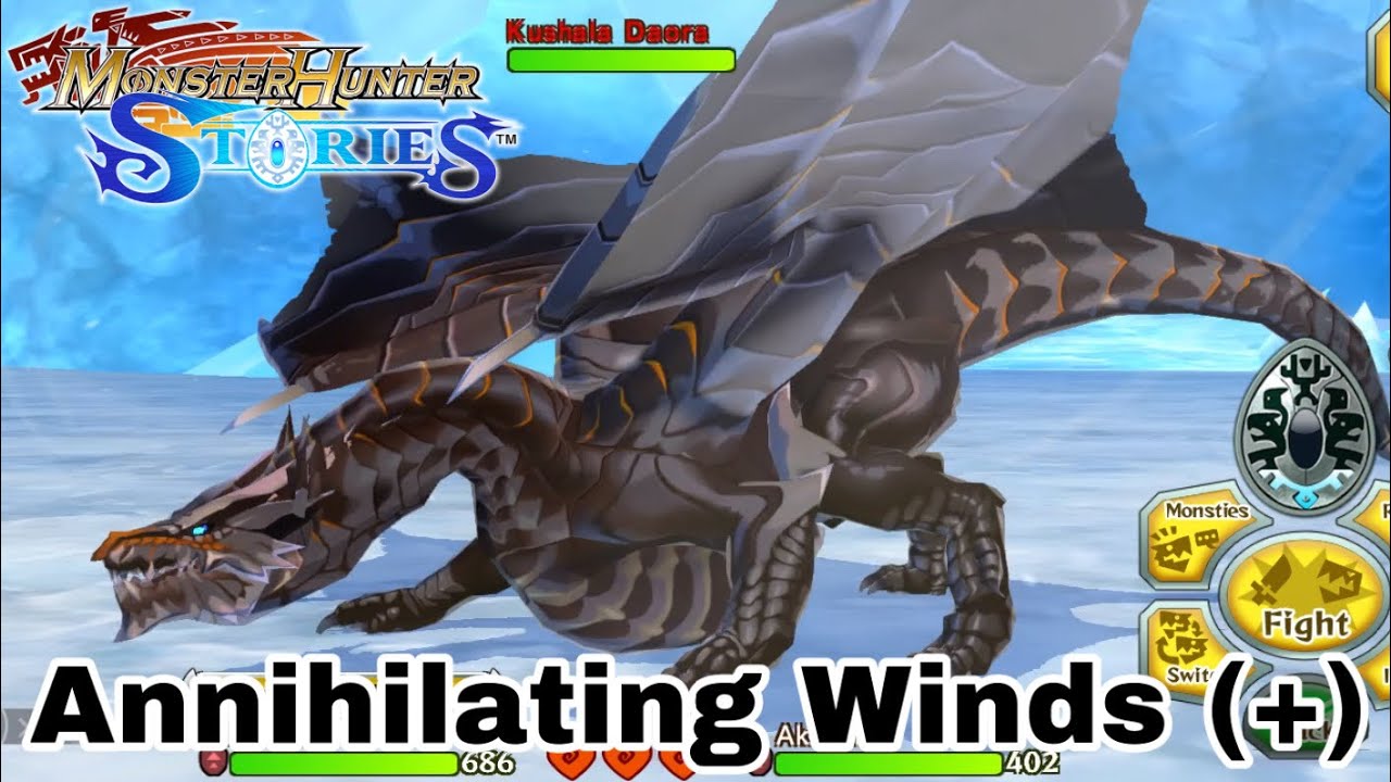 Kushala Daora+ Quest annihilating winds(+) in Monster Hunter Stories