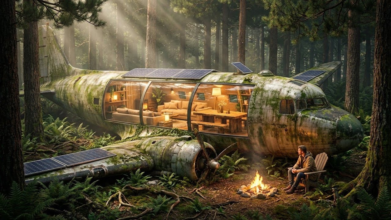 From Wreckage to Wonder: A Crashed Airplane Reborn as a Luxury Rainforest Living Pod