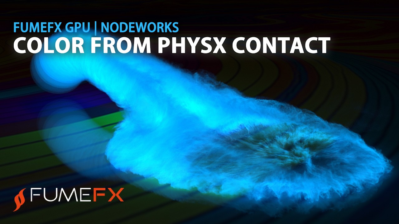 FumeFX GPU Color From PhysX Contact - 3ds max tutorial
