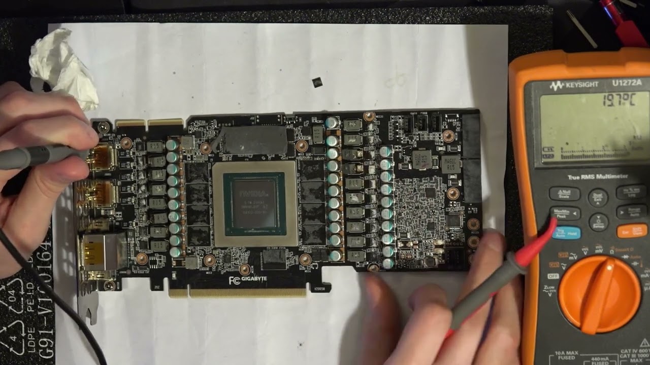 Finding the dead Vcore power stage on the RTX 3090 Vision