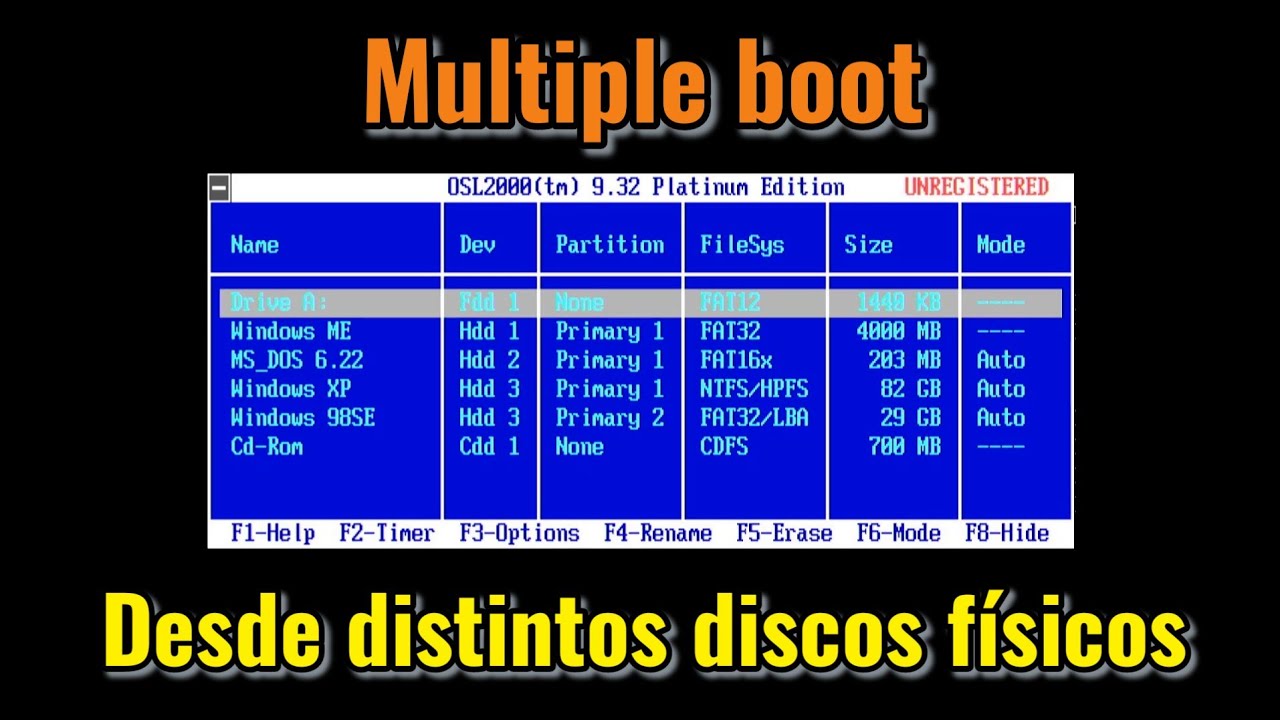 Cómo hacer un arranque múltiple boot desde distintos discos físicos. Bootmanager OSL2000.