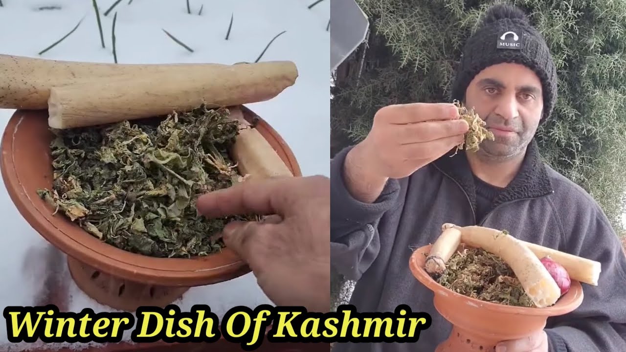 Winter Dish Of Kashmir | Hoch Palakh Ti Nadir | Dry Spinach & Lotus Stem 