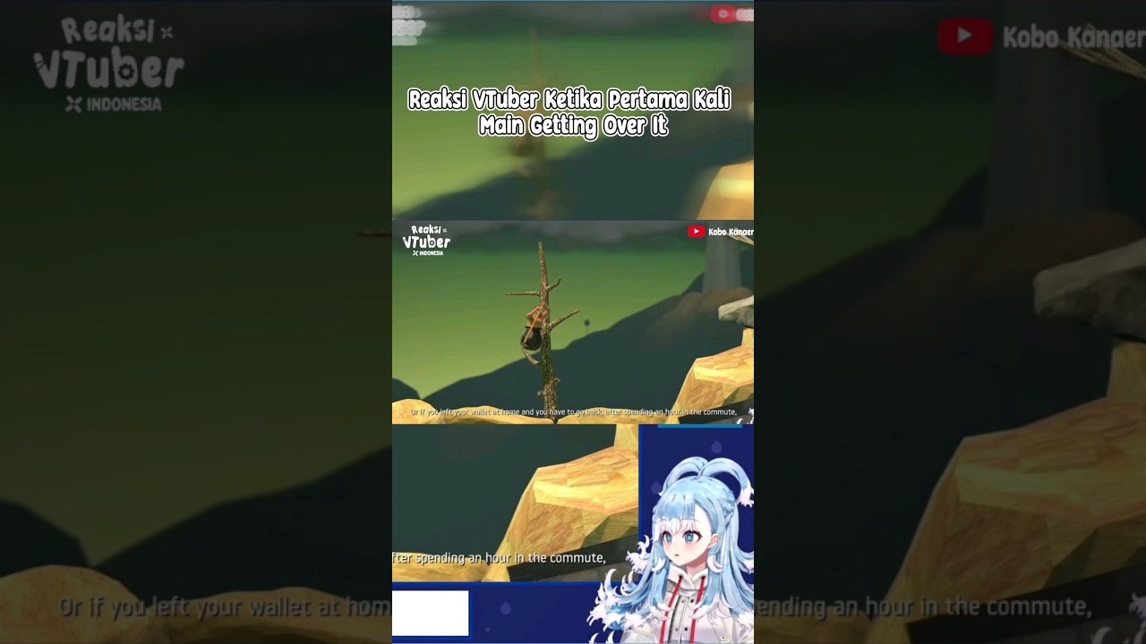 Reaksi VTuber pertama main getting over it 