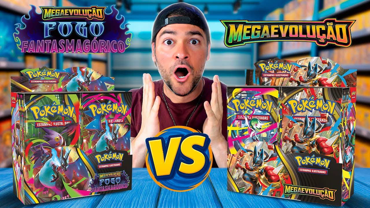 Booster Box FOGO FANTASMAGÓRICO vs MEGAEVOLUÇÃO de CARTAS POKÉMON