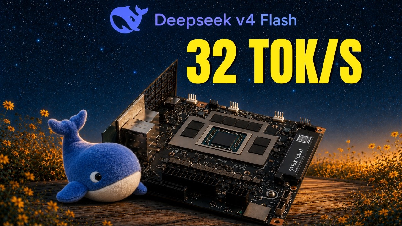 DeepSeek V4 Flash полностью локально &mdash; 32 ток/с на одном чипе
