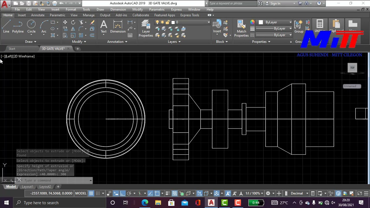 Tutorial Autocad GATE VALVE 3D (MITT Cilegon)Agus