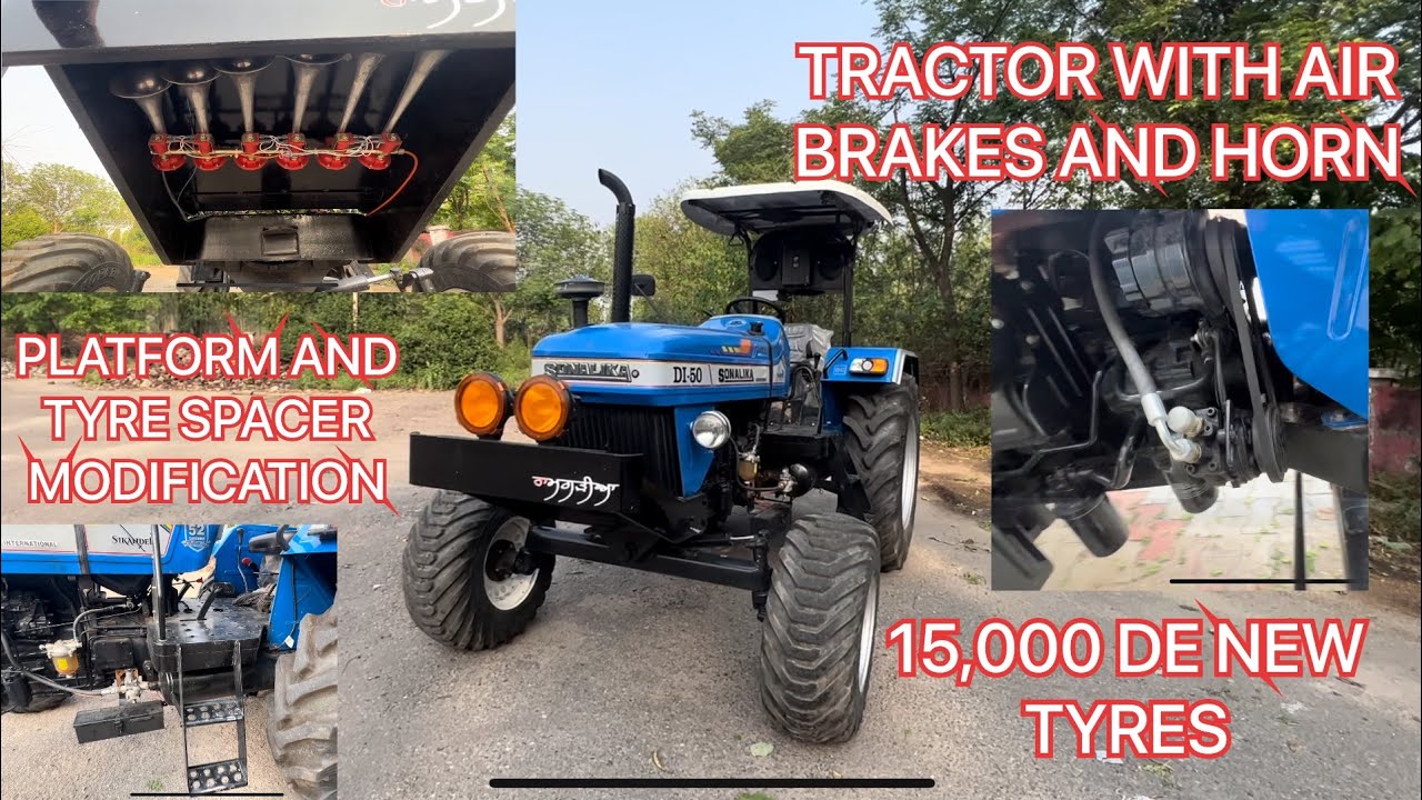 AUTOMATIC 😨AIR TANK IN 🔥TRACTOR  AIR BRAKES 😧 SONALIKA TRACTOR