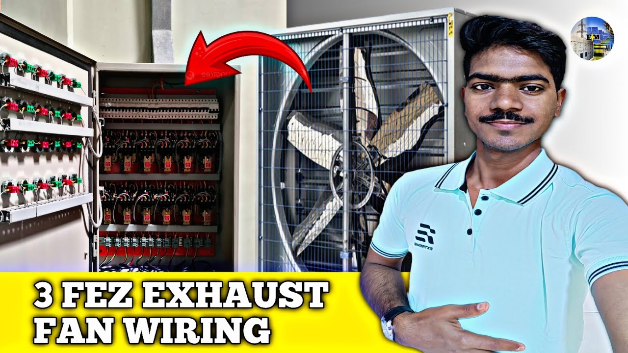 Industrial exhaust fan 3 phase control wiring #electricalmanoj  #exhaustfan