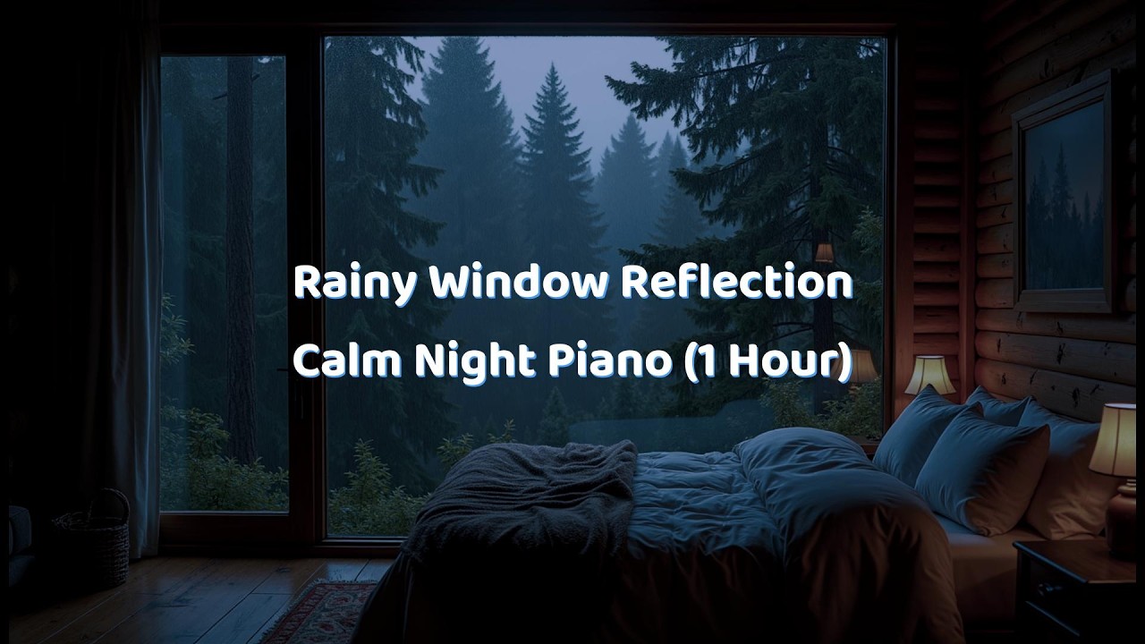 Rainy Window Reflection — Calm Night Piano (1 Hour)