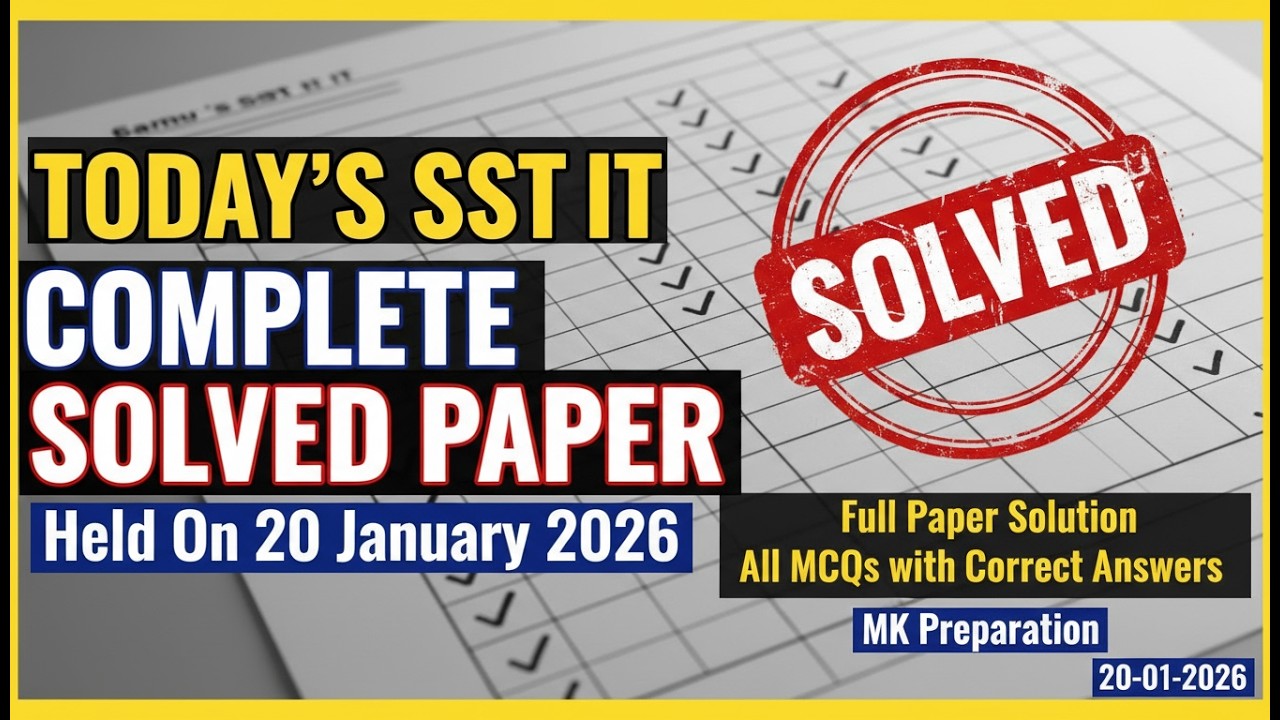 Today KPPSC SST IT Solved Paper 2026 | SST IT Complete Paper Solution | MK Preparation