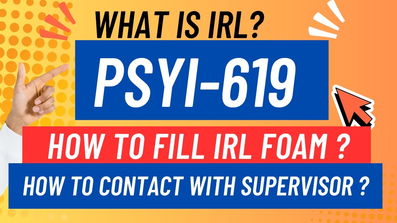 How to fill IRL form of Internship Report Psychology psyi619 || What is IRL? || Psyi619 internship