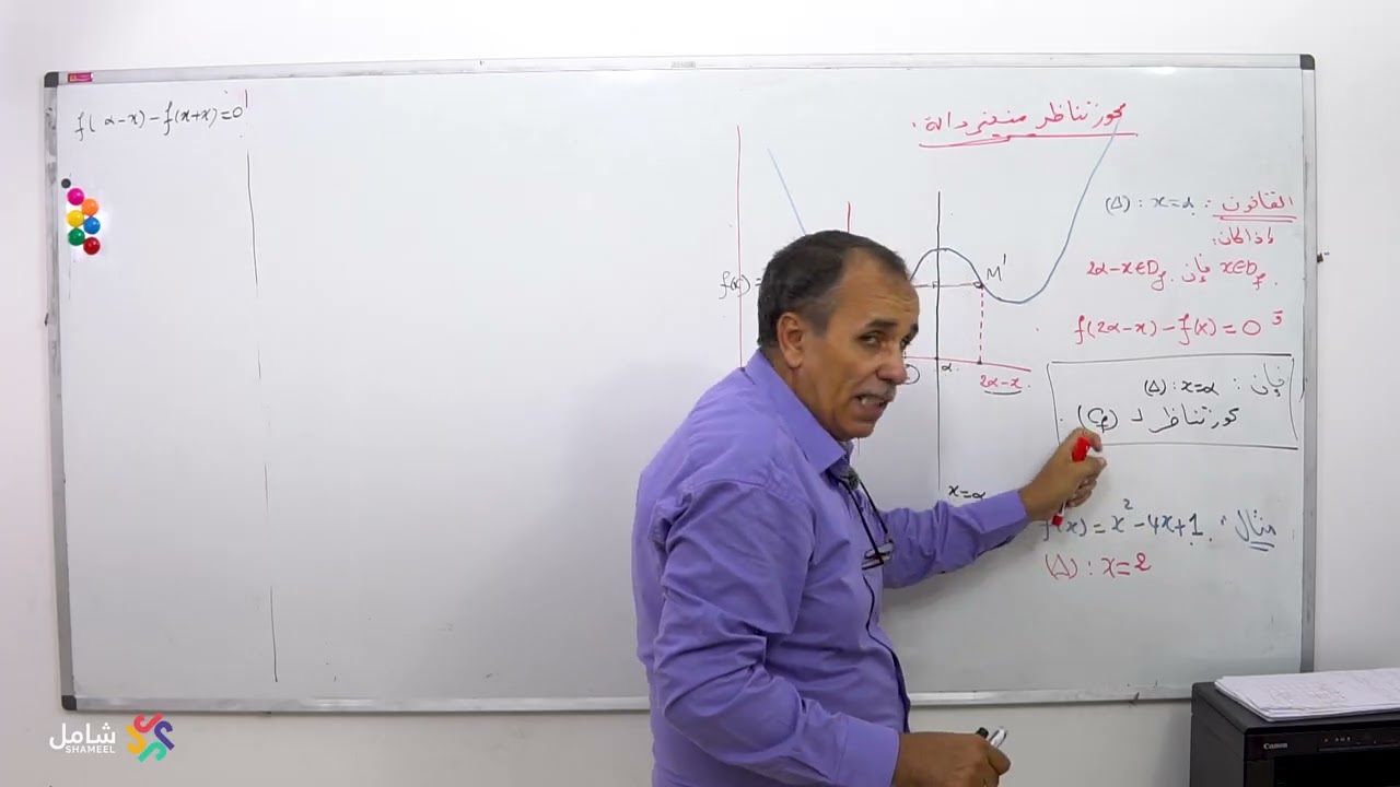 محور تناظر منحني دالة | رياضياتBAC 2026 | منصة شامل مع الأستاذ فرحاتي