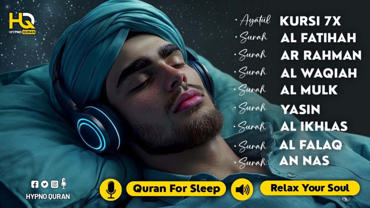 Quranic Verses for Peaceful Sleep | Ayat Al Kursi, Yasin, ArRahman, Alwaqiah, AlMulk By M Hejazi