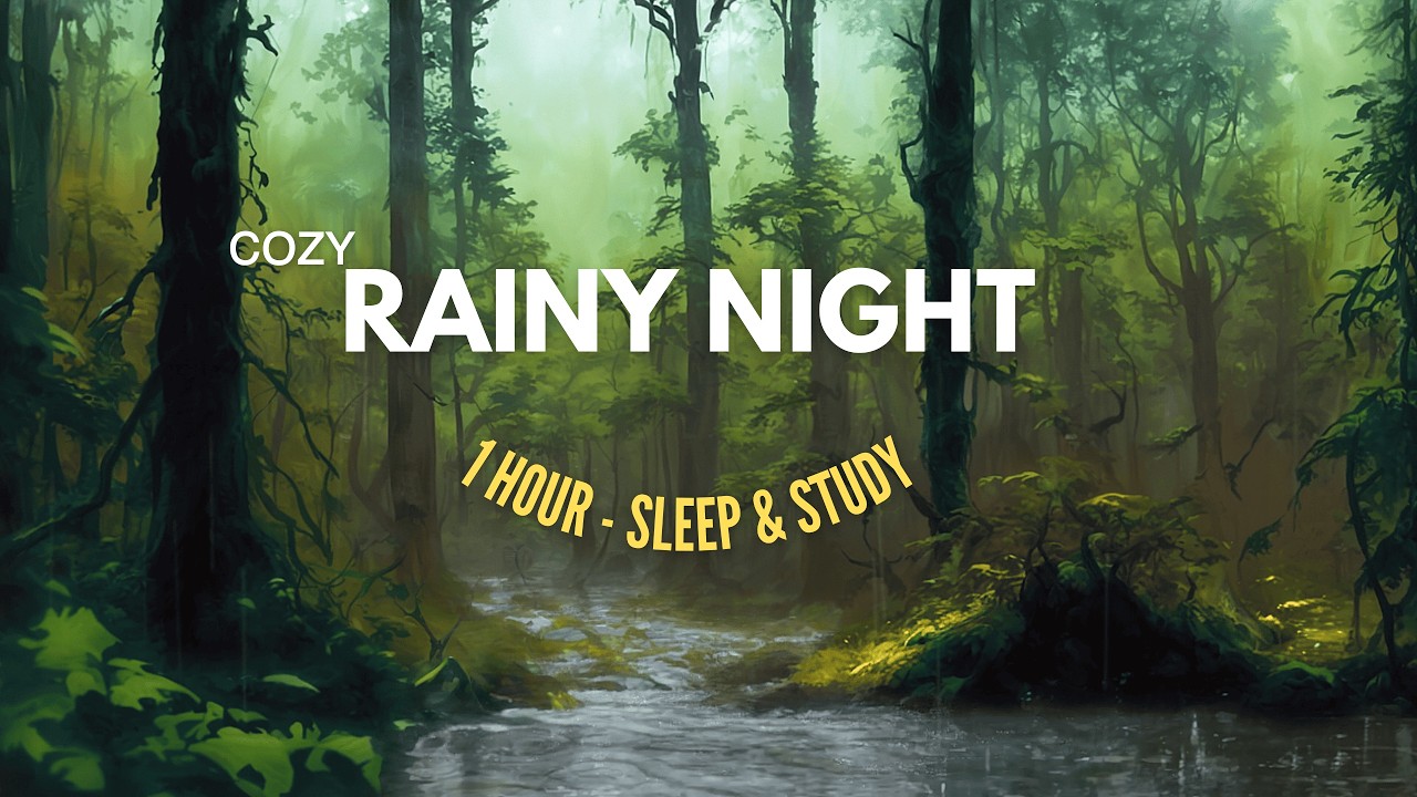 Relaxing Rain & Distant Thunder for Sleep and Study | 1 Hour