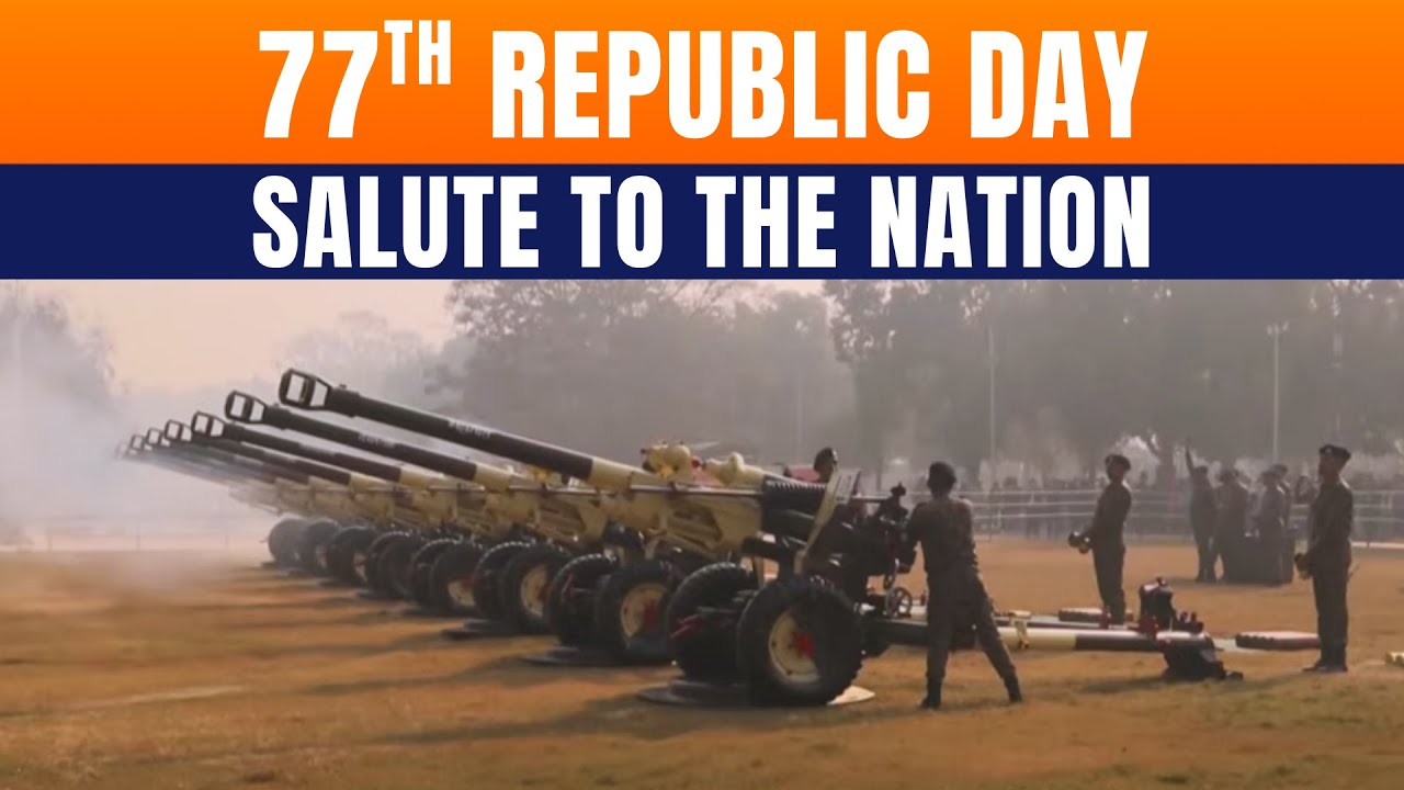 LIVE: Indigenous Guns Fire 21-Gun Salute At Kartavya Path On 77th Republic Day | News9
