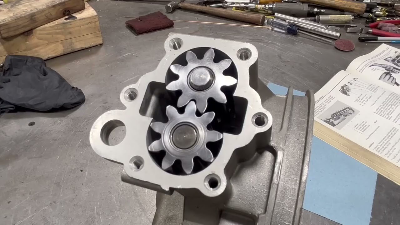 RallyBob showing and measuring a CIH oil pump