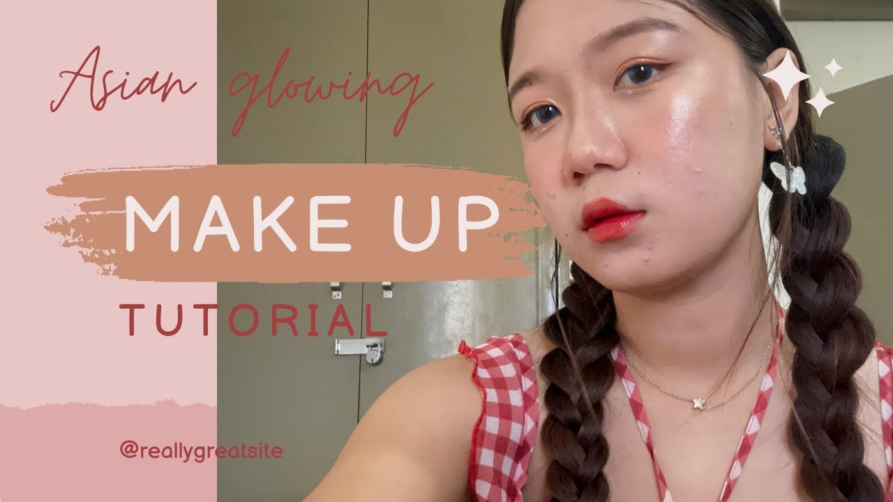 First time trying eye lenses.Glowing Asian Makeup Tutorial