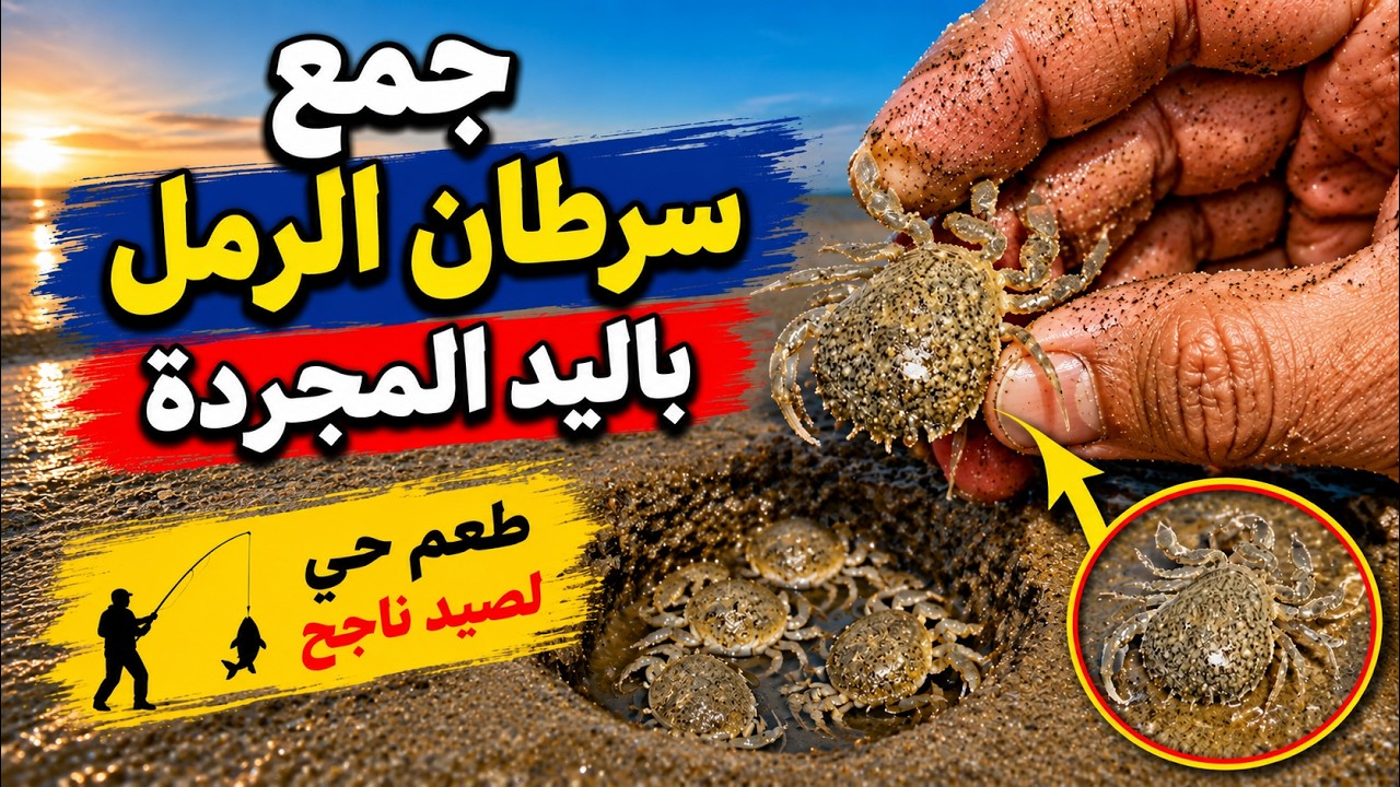 أفضل طعم لصيد الزريقة وأسهل طريقة لاستخراج سرطان الرمل