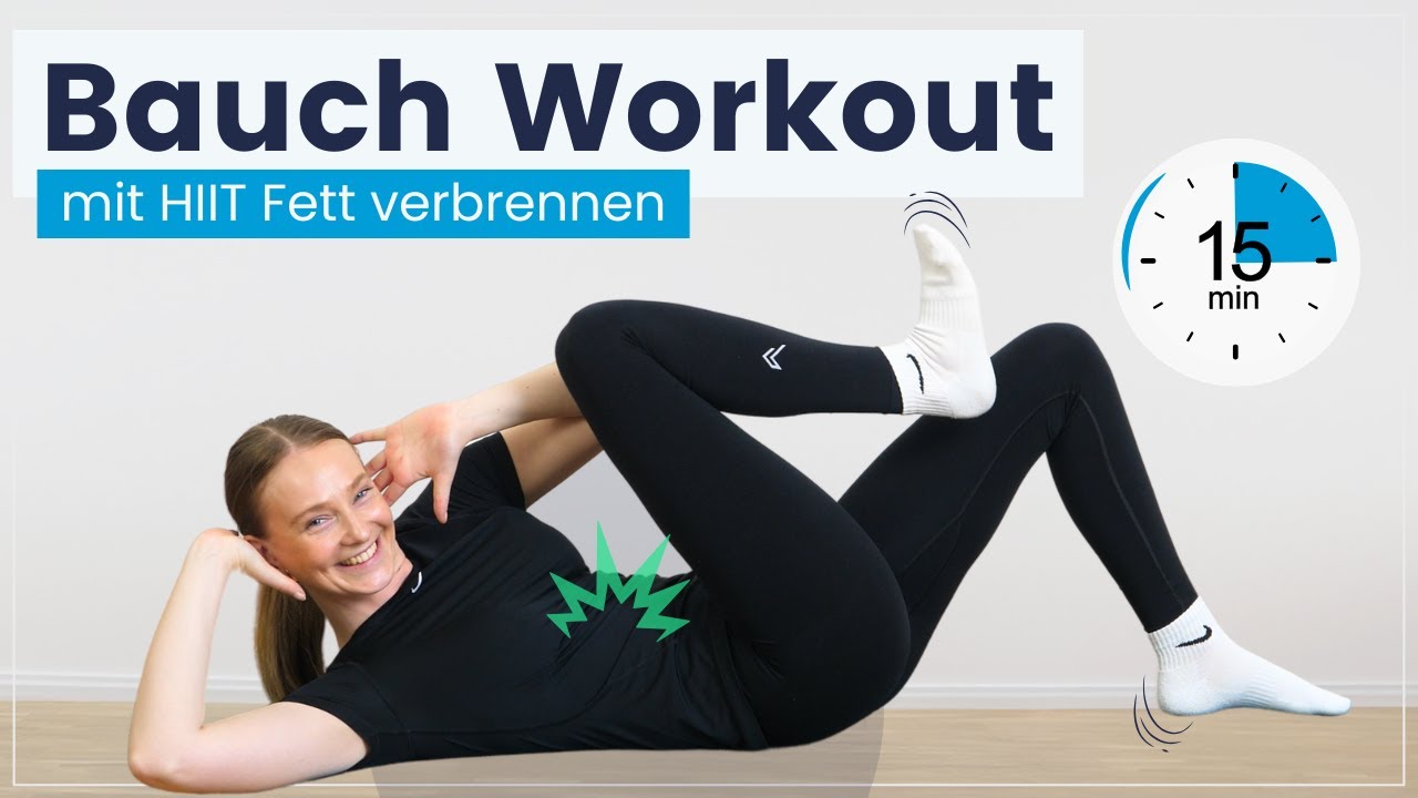 15 Min. HIIT Bauchtraining für Zuhause - Fett verbrennen und Muskeln aufbauen