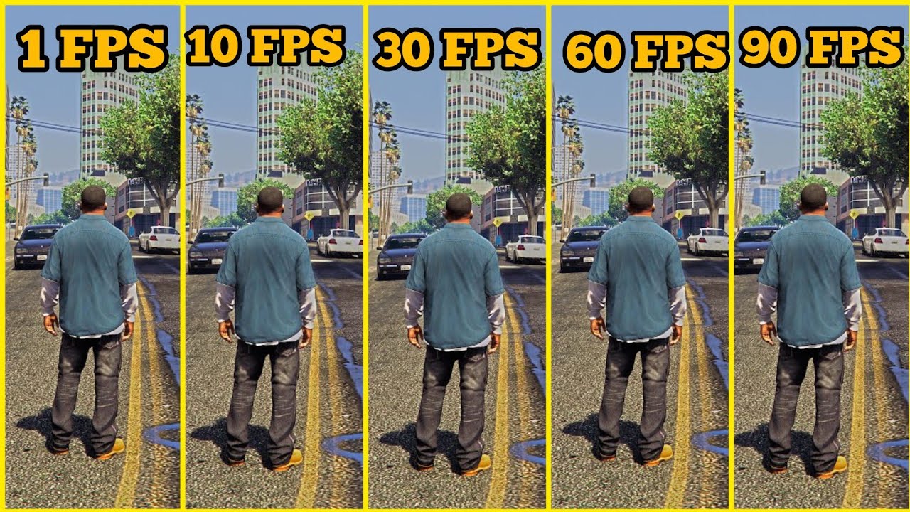 GTA 5 FPS COMPARISON 1 FPS VS 5 FPS VS 10 FPS VS 30 FPS VS 60 FPS VS 90 FPS