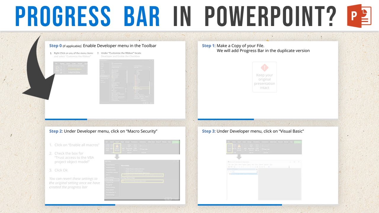 How to add a Progress bar in PowerPoint | PowerPoint Productivity Series