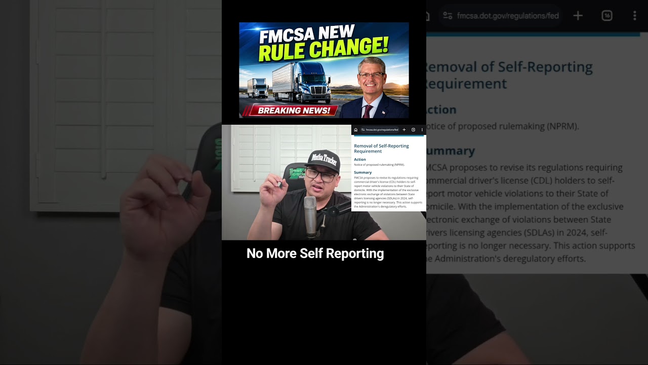 FMCSA New Rule Change Affecting All Truck Drivers Now- No more self reporting