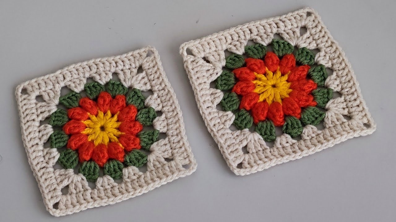 Basit Tığ işi Kare Motif &Ouml;rnekleri ve Yapılışları - Sımple Crochet Granny Square for Beginners
