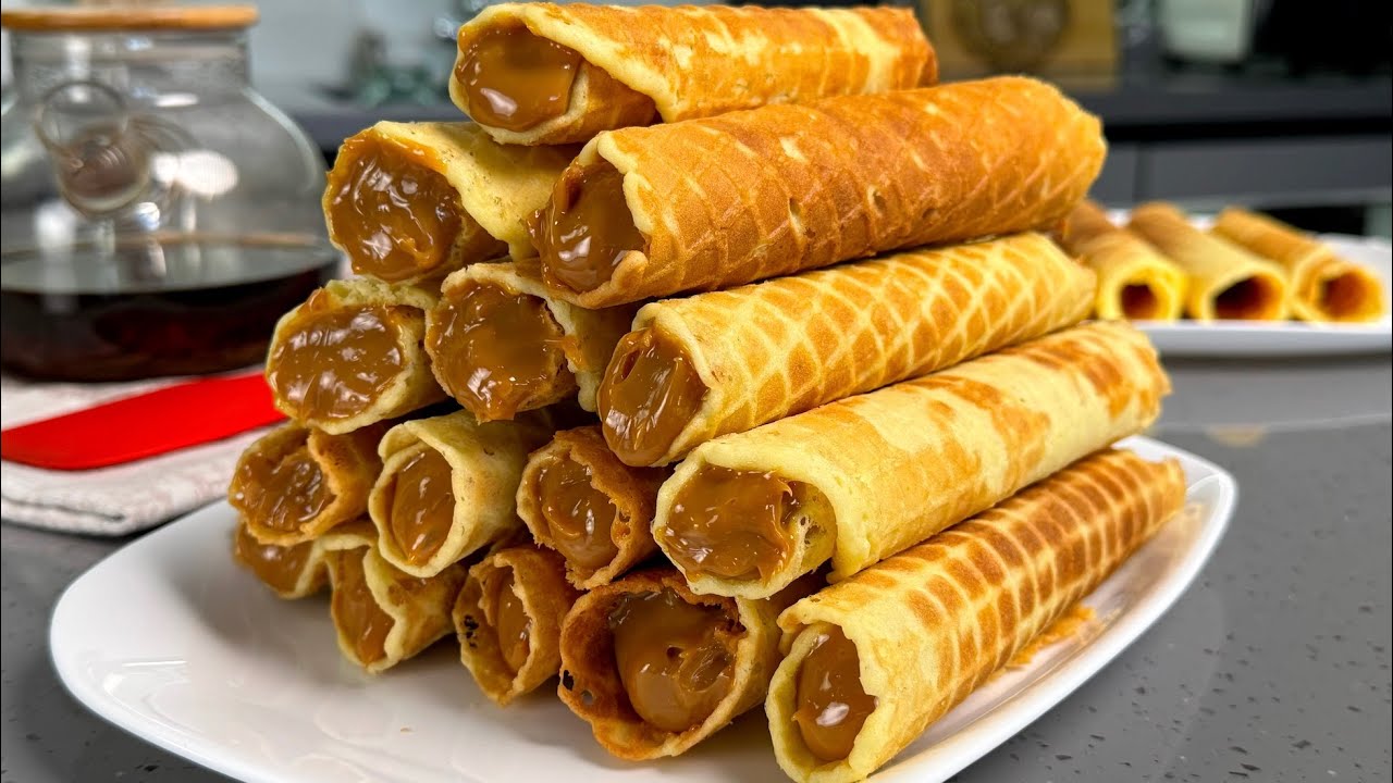 Вафельные трубочки как у МАМЫ! Рецепт из детства, вафли хрустящие, вкусные, и с начинкой, и без нее