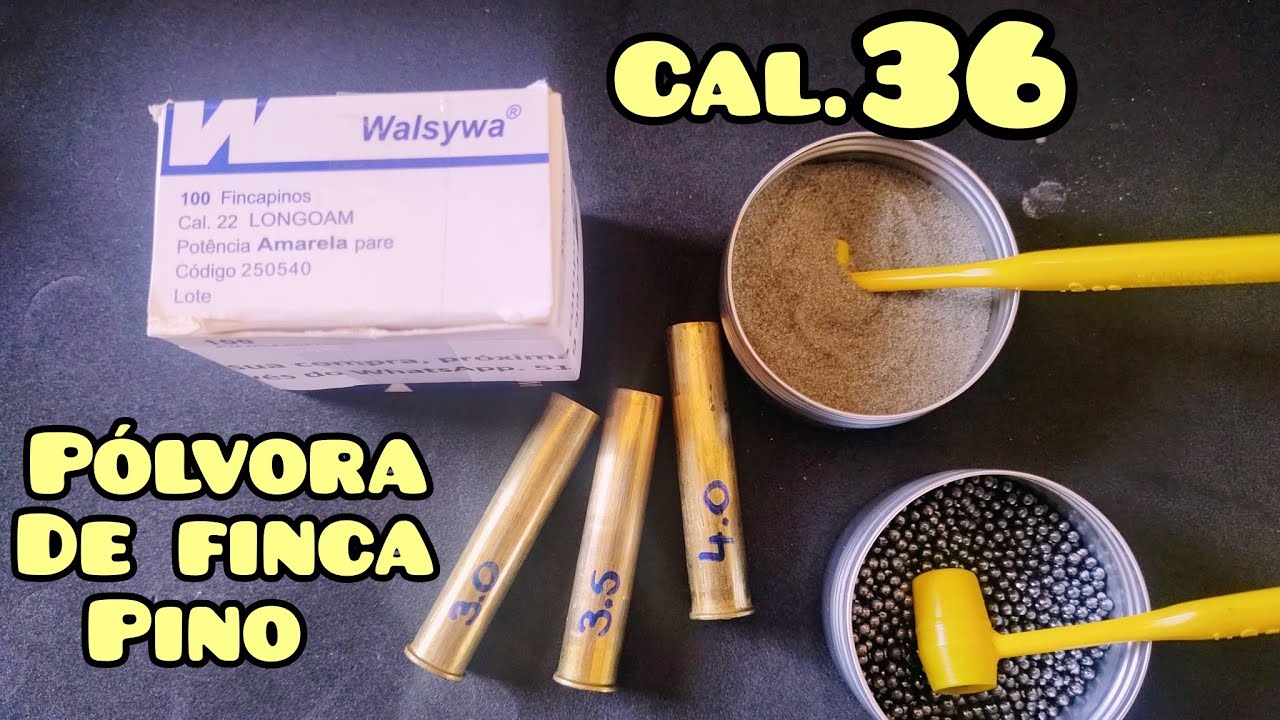 Como fazer recarga cal.36 com pólvora de Finca pino.