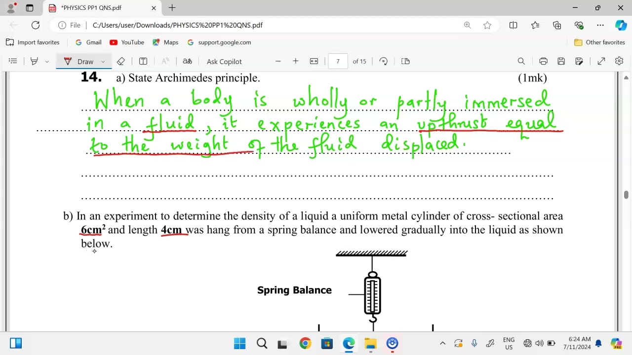 PHYSICS PAPER 1 ,FLOATING AND SINKING, ARCHIMEDES PRINCIPLE