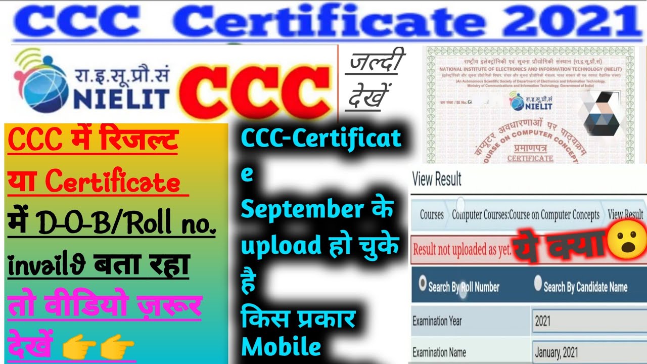 CCC Result invalid date of birth || CCC September Certificate Problem || ccc result not showing #ccc
