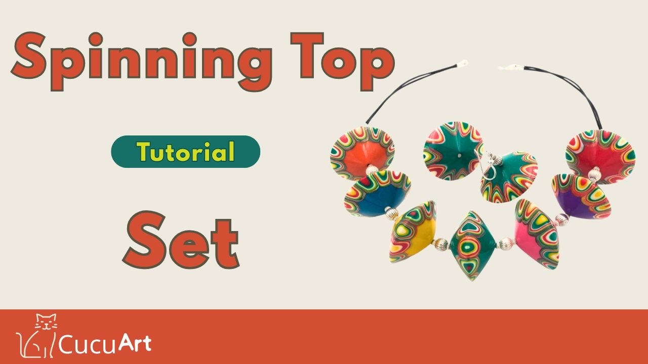 Spinning top beads - Polymer clay set