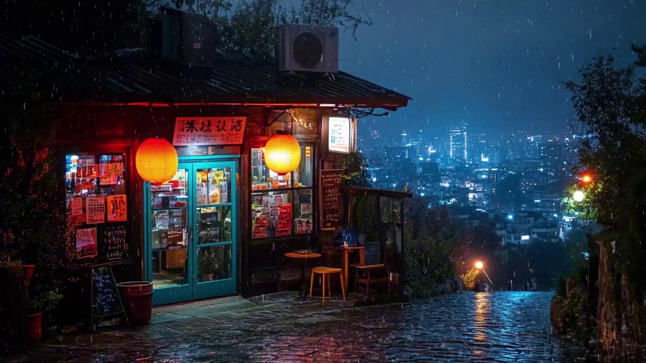 Hidden Lantern-Lit Japanese Alley on a Rainy Night | Cozy Lo-fi for Study, Sleep & Relax | 4K