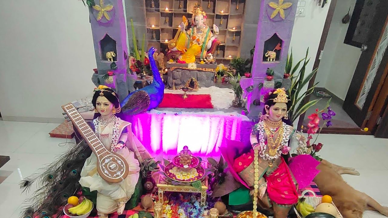 Old Temple - Vishnu Mandir | Gauri Ganapati Decoration | Home Ganesha Idea | By Lembhe Patil Family