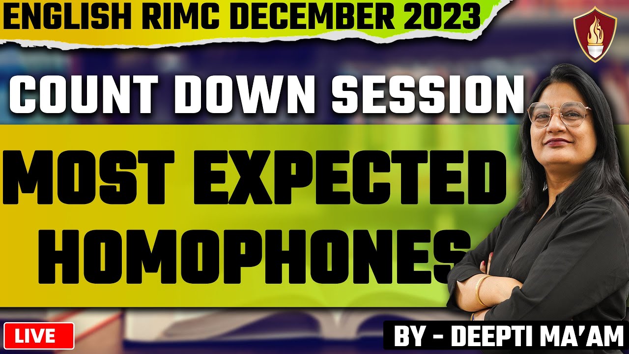 Most Expected Homophones | RIMC Online Coaching | RIMC Dec 2023 | RIMC Coaching Academy | RIMC