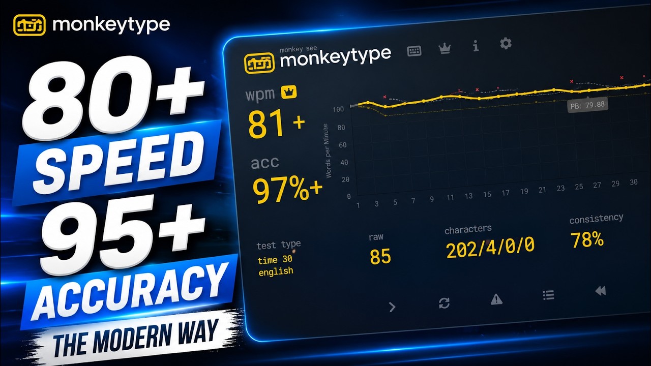 I Trained Typing for 30 Days | 80+ WPM & 95%+ Accuracy