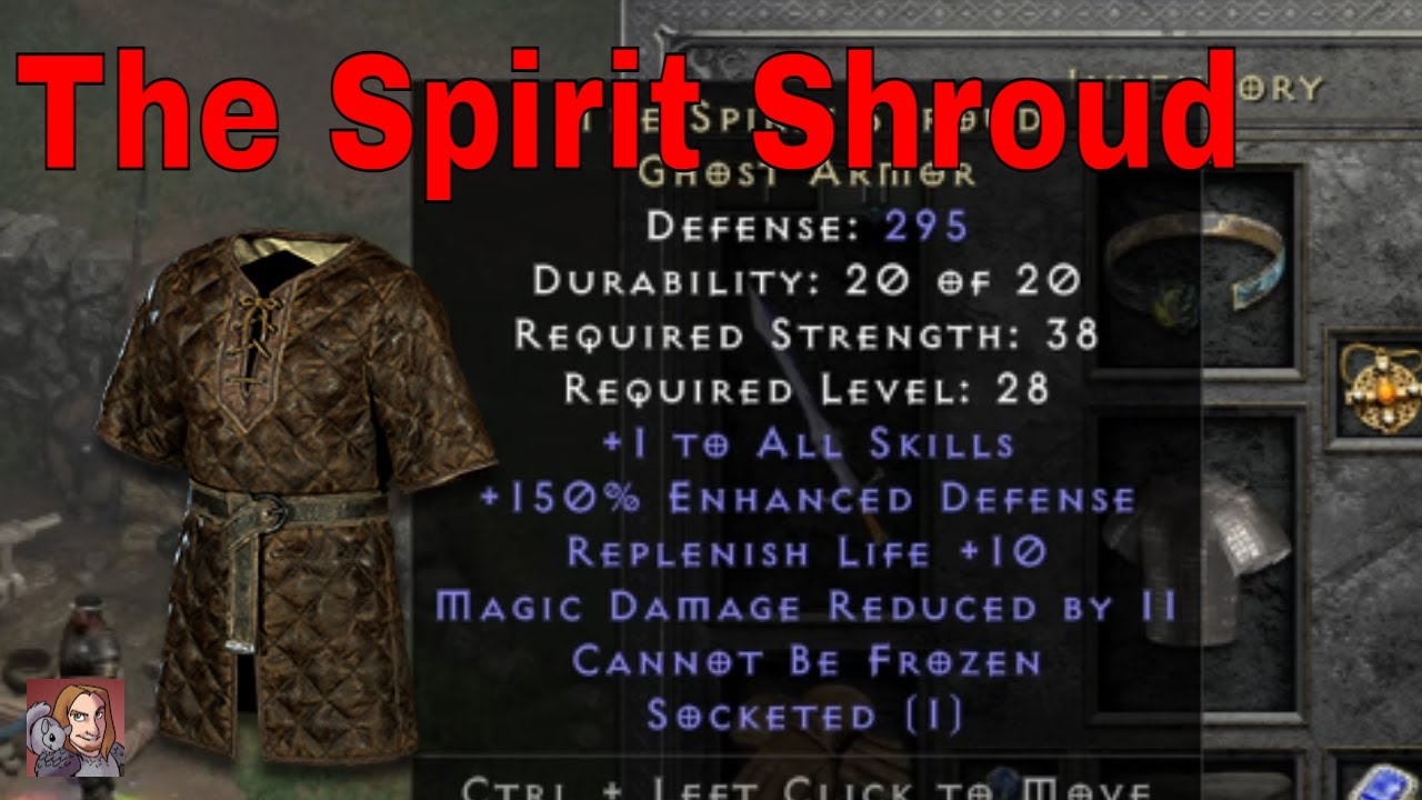 D2R Unique Items - The Spirit Shroud (Ghost Armor)