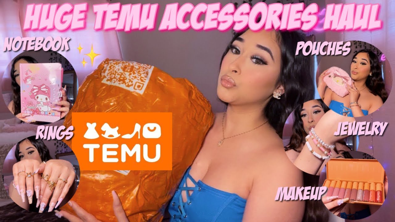 HUGE TEMU ACCESSORIES HAUL | 40+ items | (my melody items, stationary, makeup, jewelry, & more!!)