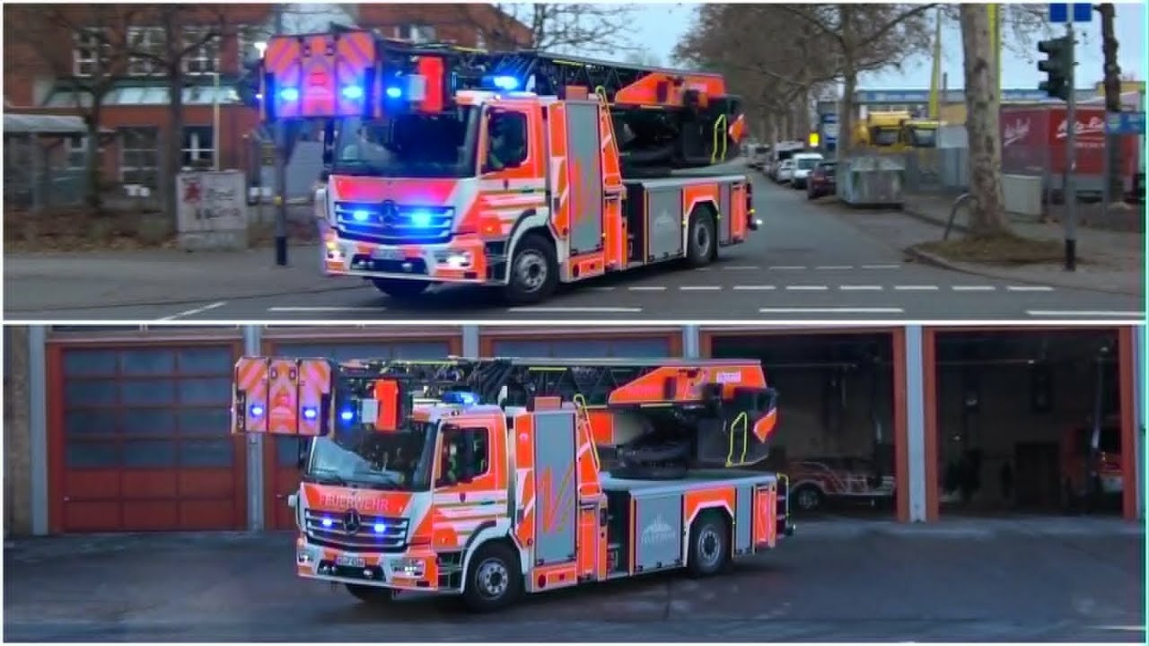 [❗BEIDE NEUEN DLK❗ Bullhorngruß / Pressluft] 📟🚨 ELW + HLF + DLK FW 1 || HLF + DLK FW 2 BF Wiesbaden