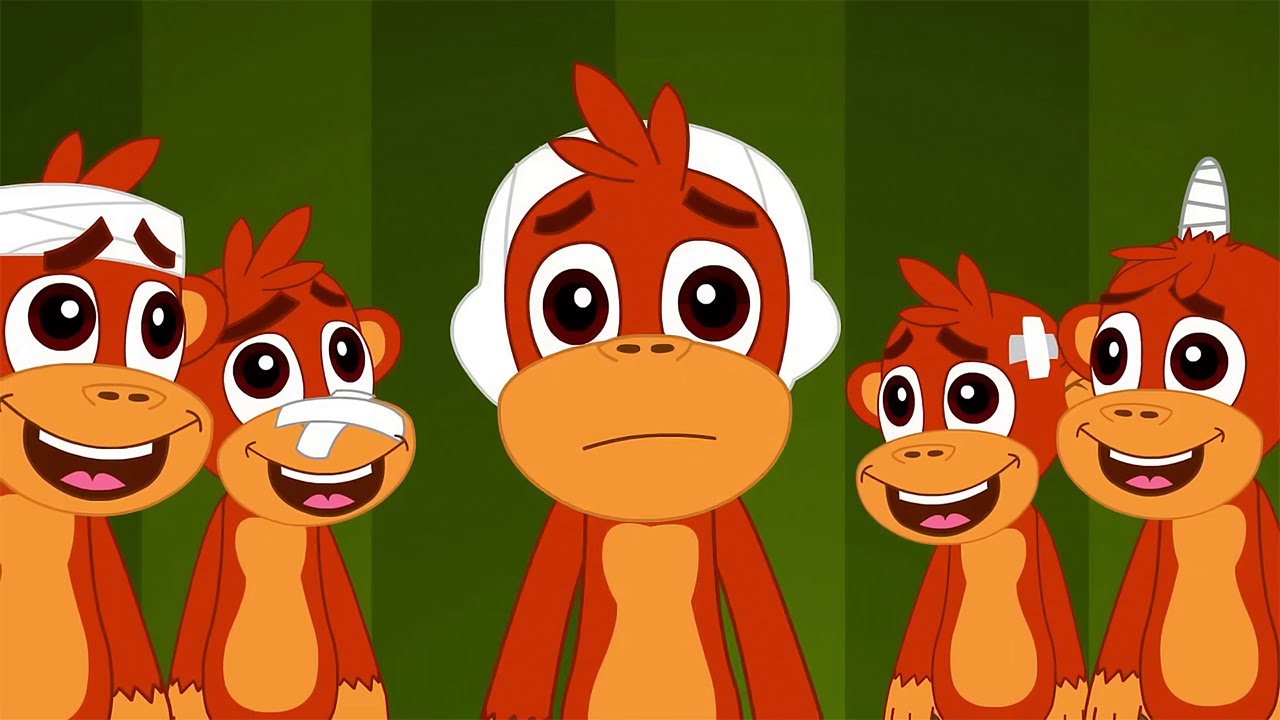 Five Little Monkeys Jumping on the Bed 🐒 2 Minute Loop Mashup Remix | Kids Nursery Rhymes Sing-Along