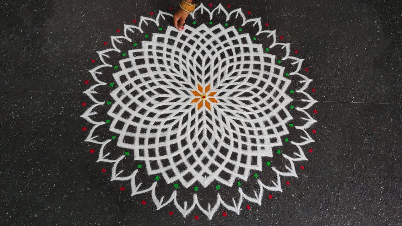 Margazhi madham special kolam | 3*1 Easy Padi kolam design | Dhanurmasam mugulu | Rangoli Kolangal